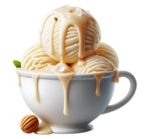 AI generated Vanilla ice cream png vanilla ice cream in bowl png vanilla ice cream in cup png dark ice cream png yoghurt ice cream png vanilla ice cream transparent background