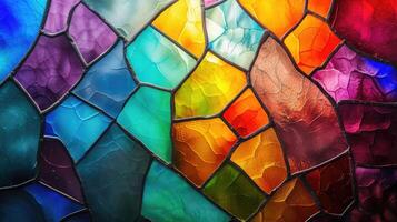 AI generated A vibrant background mimicking the beauty of colorful stained glass windows. Ai Generated photo