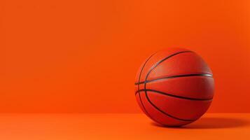 AI generated Basketball on vibrant color background a striking and dynamic sports composition. Visual energy, Ai Generated. photo