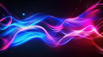 AI generated Dynamic abstract texture background with neon fiber optic lines. Ai Generated photo