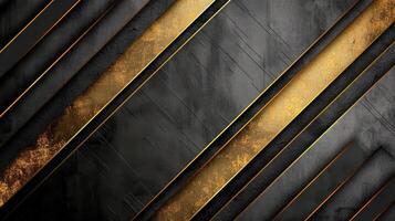 AI generated Opulent black and gold metallic fusion creates a luxurious and sleek background, Ai Generated. photo