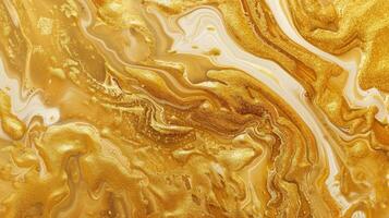 AI generated Gold fluid art marbling paint creates a textured background, an opulent dance of metallic elegance, Ai Generated. photo
