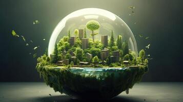 AI generated The eco concept embodies sustainable living, environmental consciousness, and a commitment to preserving our planet. Ai Generated. photo