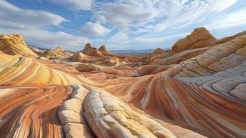 AI generated Majestic sandstone formations rise in a breathtaking display of natural beauty. Ai Generated photo