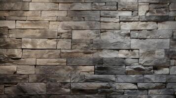 AI generated Dramatic side-lit stone wall showcases enhanced textured, rough surface aesthetics. Ai Generated photo