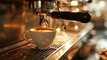 AI generated Brew rich espresso effortlessly. Enjoy a steaming cup, Ai Generated. photo