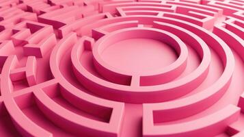 AI generated Navigate through a mesmerizing pink maze leading to a circular center, Ai Generated. photo