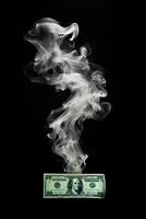 AI generated Witness the ephemeral beauty of a dollar symbol formed by billowing smoke, Ai Generated photo