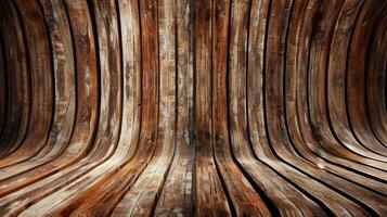AI generated gracefully curved wooden backdrop. Ai Generated. photo