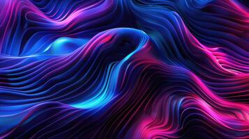 AI generated Dynamic abstract texture background with neon fiber optic lines. Ai Generated photo