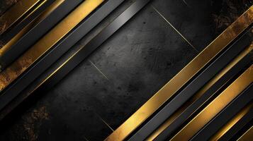 AI generated Opulent black and gold metallic fusion creates a luxurious and sleek background, Ai Generated. photo