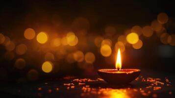 ai generado iluminar el oscuridad con el calentar resplandor de un diwali festival luz, ai generado foto