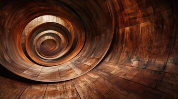 AI generated gracefully curved wooden backdrop. Ai Generated. photo