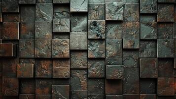 AI generated Tiled metal texture adds a contemporary touch, with reflective surfaces creating an industrial yet elegant ambiance, Ai Generated. photo