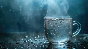 ai generado Bebiendo caliente agua para un refrescante comenzar. ai generado. foto