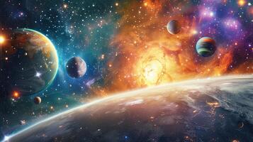 AI generated Behold the majestic panorama of the solar system from the outer rim. Ai Generated photo