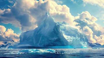 AI generated Massive Antarctic iceberg. Formidable and vast, Ai Generated. photo