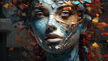 AI generated Woman embodies artistry, a concept of creativity, Ai Generated. photo