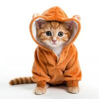 AI generated Delight in a cute cat flaunting an adorable costume. Feline fashion fun, Ai Generated. photo