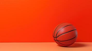 AI generated Basketball on vibrant color background a striking and dynamic sports composition. Visual energy, Ai Generated. photo