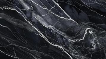 AI generated Natural black marble texture, evoking luxury and elegance for skin tile wallpaper, Ai Generated. photo