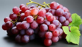 AI generated Freshness of ripe fruit in nature, close up of juicy grape generated by AI photo