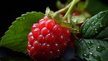 AI generated Freshness and sweetness of ripe berry fruit in nature generated by AI photo