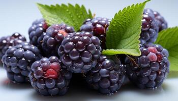 AI generated Freshness of nature ripe berry fruit, organic, sweet food generated by AI photo