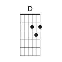 D guitar chord icon vector