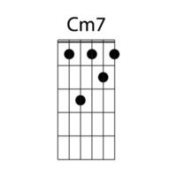 Cm7 guitar chord icon vector