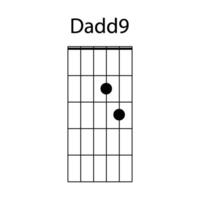 Dadd9 guitar chord icon vector