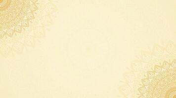 Golden Blank Horizontal Video Background with Intricate Ornamental Looping Animation Mandala Design