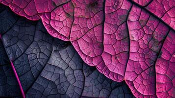 AI generated Close-up of an autumn leaf's intricate texture, showcasing vibrant hues. Ai Generated photo