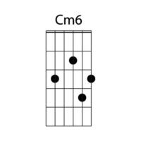 Cm6 guitar chord icon vector