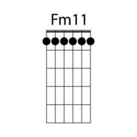 Fm11 guitar chord icon vector