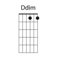 Ddim guitar chord icon vector