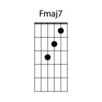 Fmaj7 guitar chord icon vector