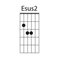 Esus2 guitar chord icon vector