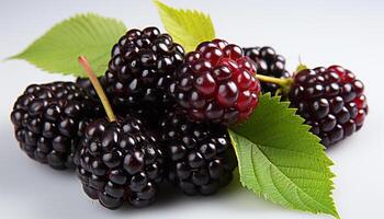 AI generated Freshness and sweetness of ripe berries on a wooden table generated by AI photo