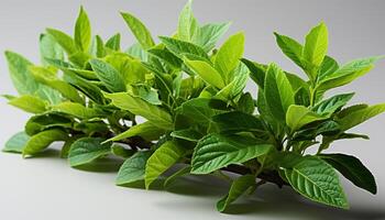 AI generated Freshness and growth of peppermint plant, a healthy culinary herb generated by AI photo