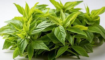 AI generated Fresh peppermint leaves, a healthy culinary ingredient for summer cooking generated by AI photo