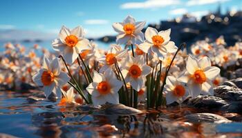 ai generado un vibrante ramo de flores de flores silvestres refleja el belleza de naturaleza generado por ai foto