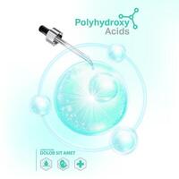 Polyhydroxy acids ,PHA serum Skin Care Cosmetic, vector