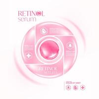 retinol suero piel cuidado cosmético vector