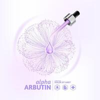 alpha arbutin collagen serum  Skin Care Cosmetic vector