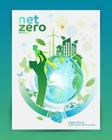 Net zero and carbon neutral concept. vector