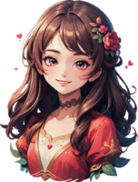 AI generated Happy Valentine Girl Character png