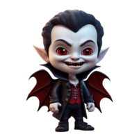 AI generated dracula cartoon character with red eyes and black hair png