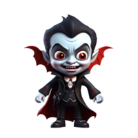 AI generated halloween vampire cartoon character, transparent background png