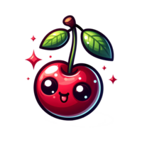 AI generated cute cherry character png